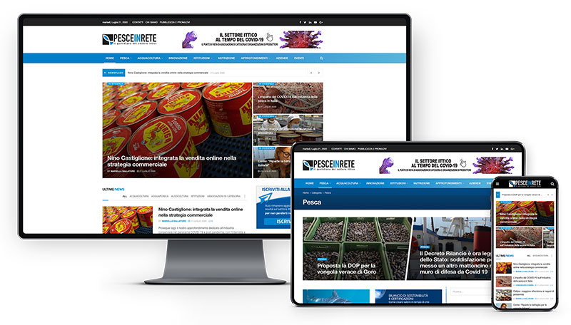 Mockup sito web pesceinrete