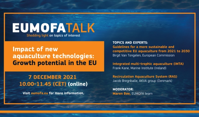 Acquacoltura. Il 7 dicembre il prossimo Eumofa Talk