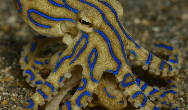 polpi dalle linee blu