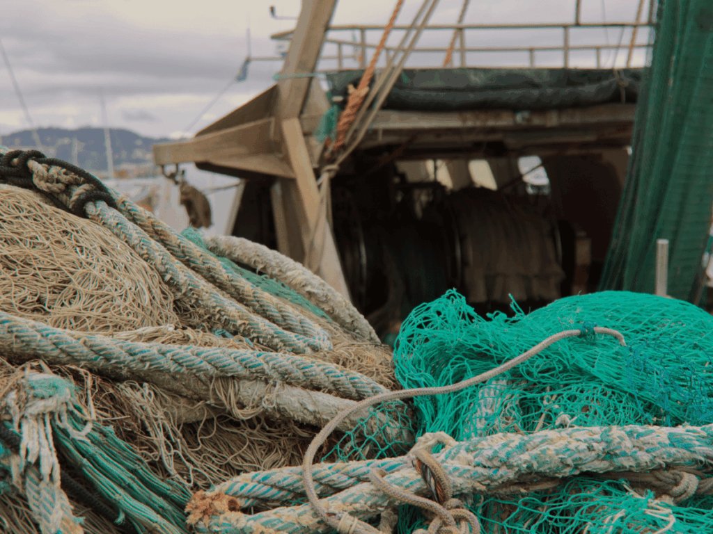 Peschereccio in mare durante attività di pesca professionale del tonno rosso