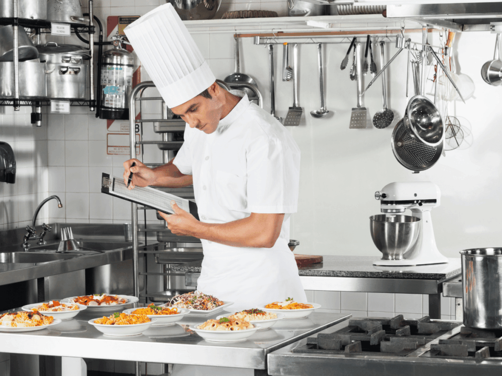 Seafood dish in a restaurant kitchen illustrating Menu Engineering and contribution margin analysis