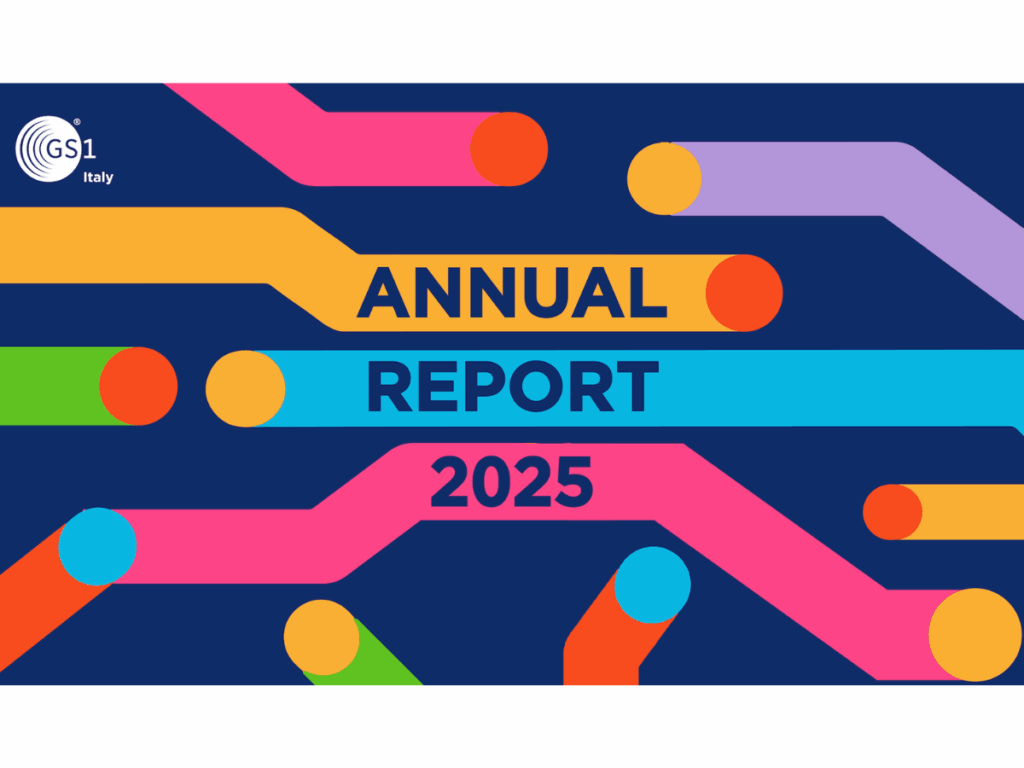 Copertina dell’Annual report 2025 di GS1 Italy sugli standard per la tracciabilità delle filiere