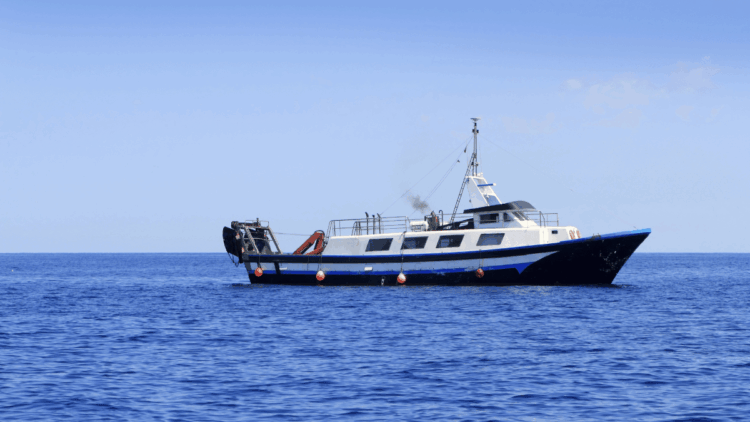 Peschereccio professionale in attività nel Mediterraneo
